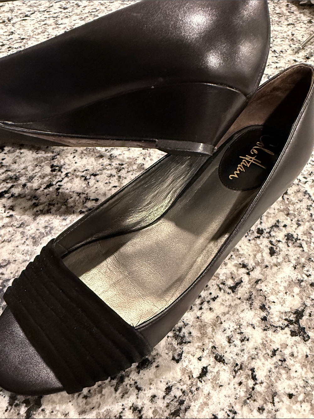 Cole Haan Black Open-Toe Pumps